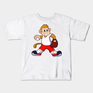 Monkey at Baseball Sports Kids T-Shirt